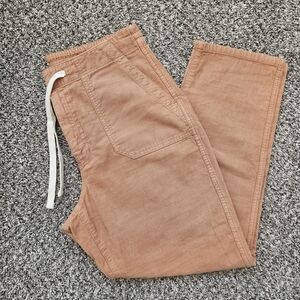J.Crew Women's Medium Tie-Waist Camp Pant in Garment-Dyed Corduroy - Tan